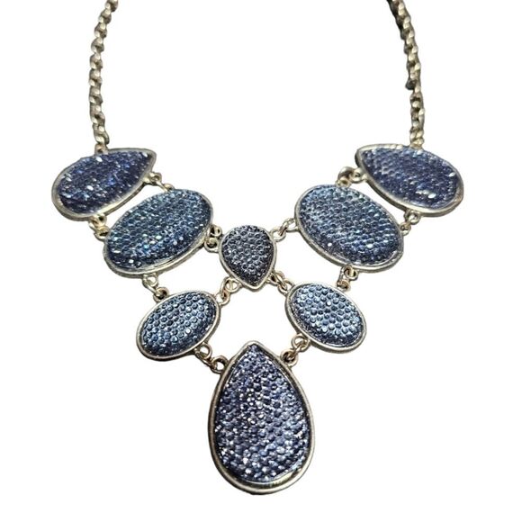 Starry Sapphire Mosaic Statement Necklace - Picture 8 of 12